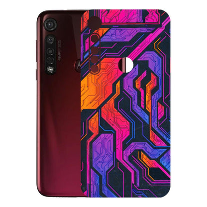 Motorola Phone Skins (All Models) - Tech Circuits Futuristic - 3D Embossed Finish (L-07) Motorola Moto G8 Plus