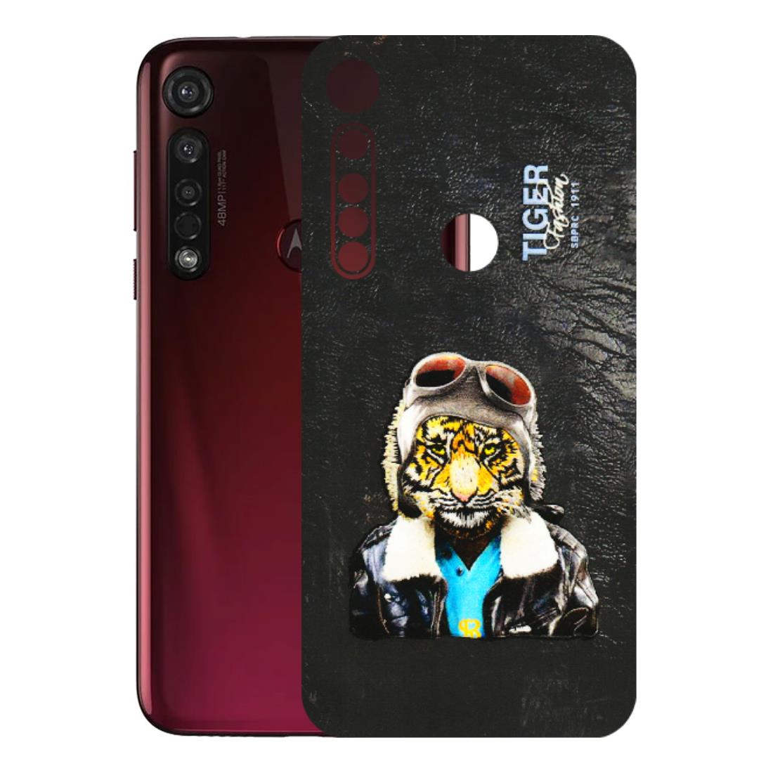Motorola Phone Skins (All Models) - Rider Tiger - 3D Embossed Finish (L-113) Motorola Moto G8 Plus