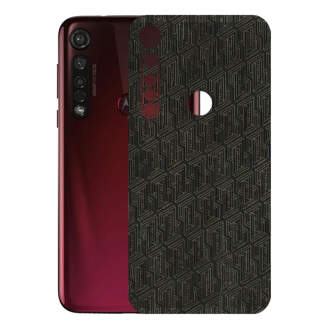 Motorola Phone Skins (All Models) - Black Abstract Pattern - 3D Embossed Finish (L-117) Motorola Moto G8 Plus