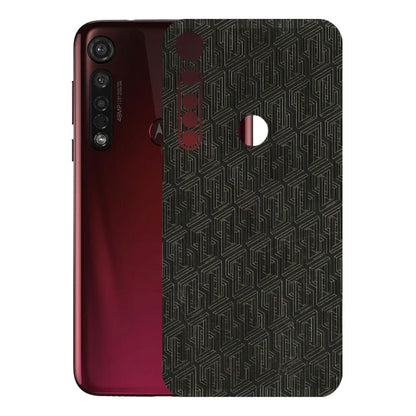 Motorola Phone Skins (All Models) - Black Abstract Pattern - 3D Embossed Finish (L-117) Motorola Moto G8 Plus