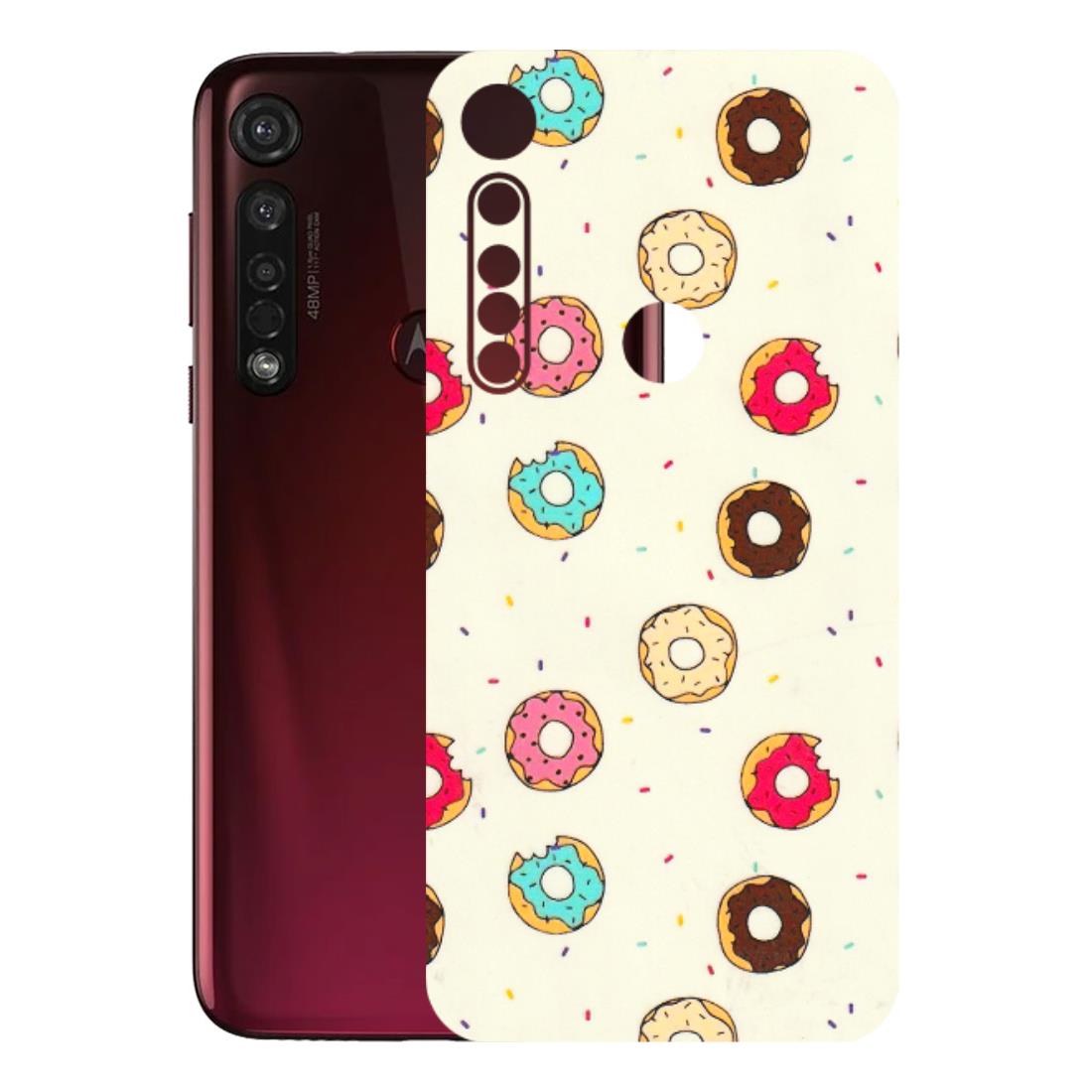 Motorola Phone Skins (All Models) - Mini Donuts Doodle Art - 3D Embossed Finish (L-122) Motorola Moto G8 Plus