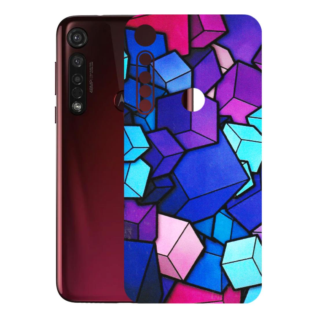 Motorola Phone Skins (All Models) - Cube Doodle - 3D Embossed Finish (L-141) Motorola Moto G8 Plus