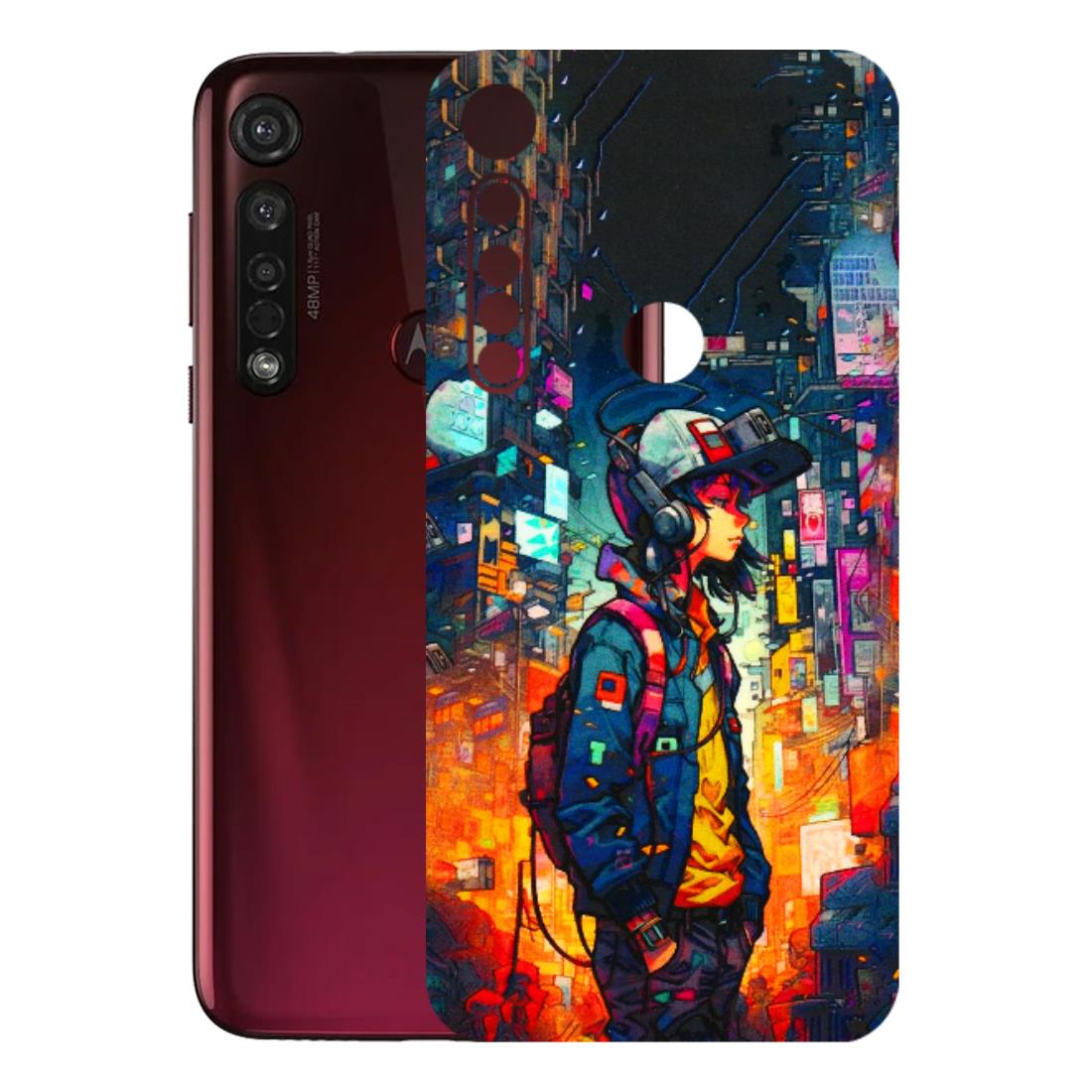 Motorola Phone Skins (All Models) - Street Anime Guy - 3D Embossed Finish (L-158) Motorola Moto G8 Plus