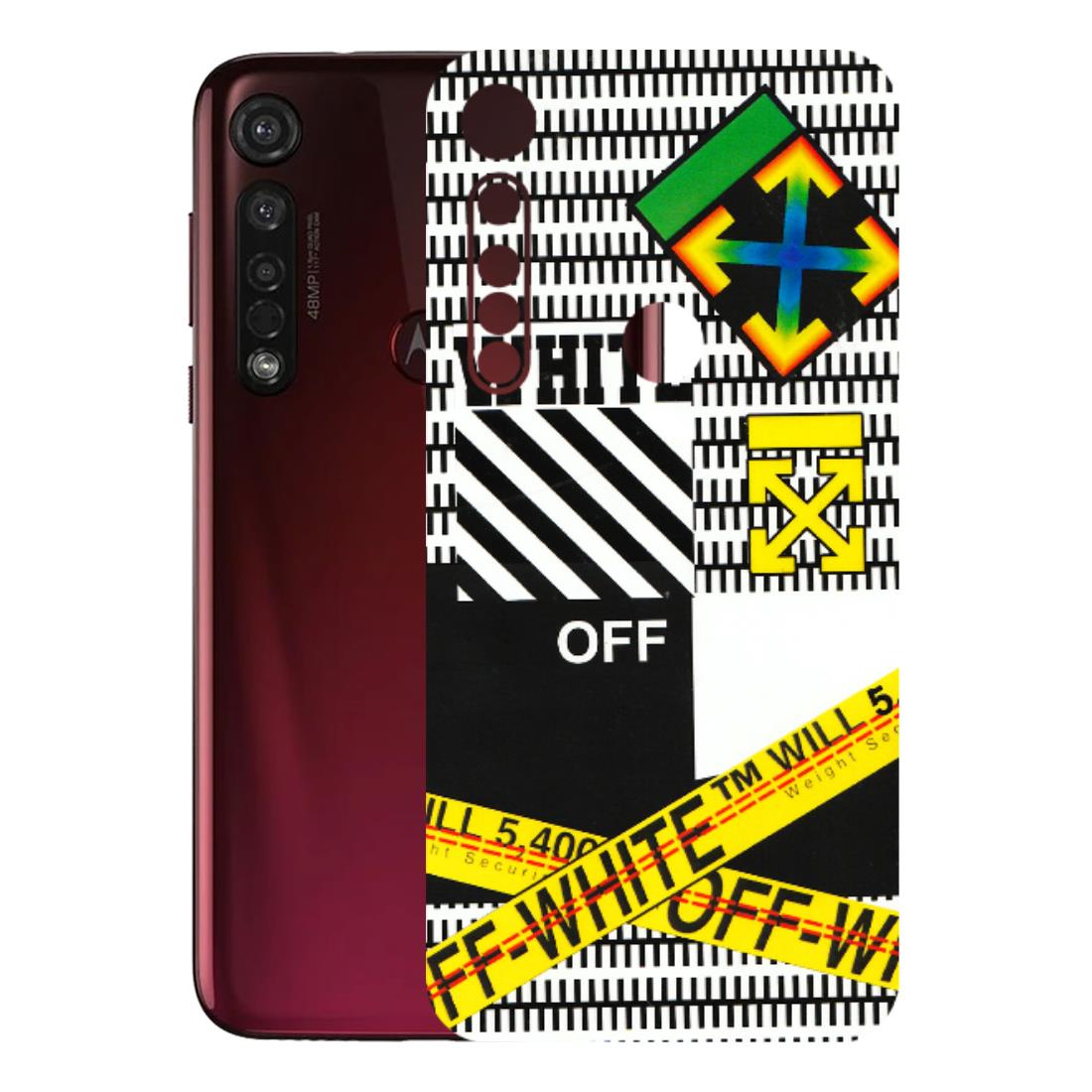 Motorola Phone Skins (All Models) - White Off Abstract - 3D Embossed Finish (L-172) Motorola Moto G8 Plus