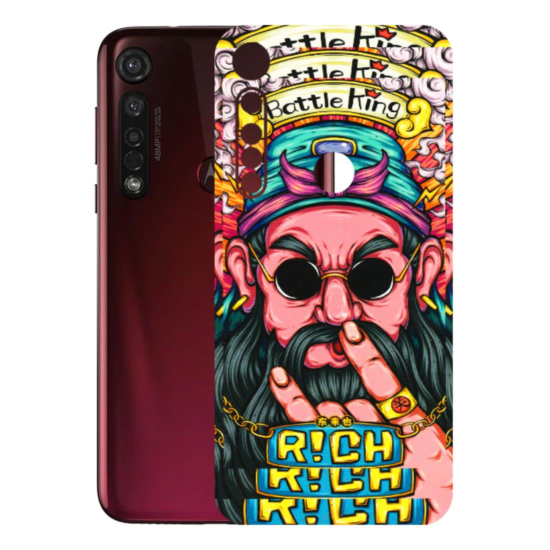 Motorola Phone Skins (All Models) - Battle King Dude Face - 3D Embossed Finish (L-178) Motorola Moto G8 Plus
