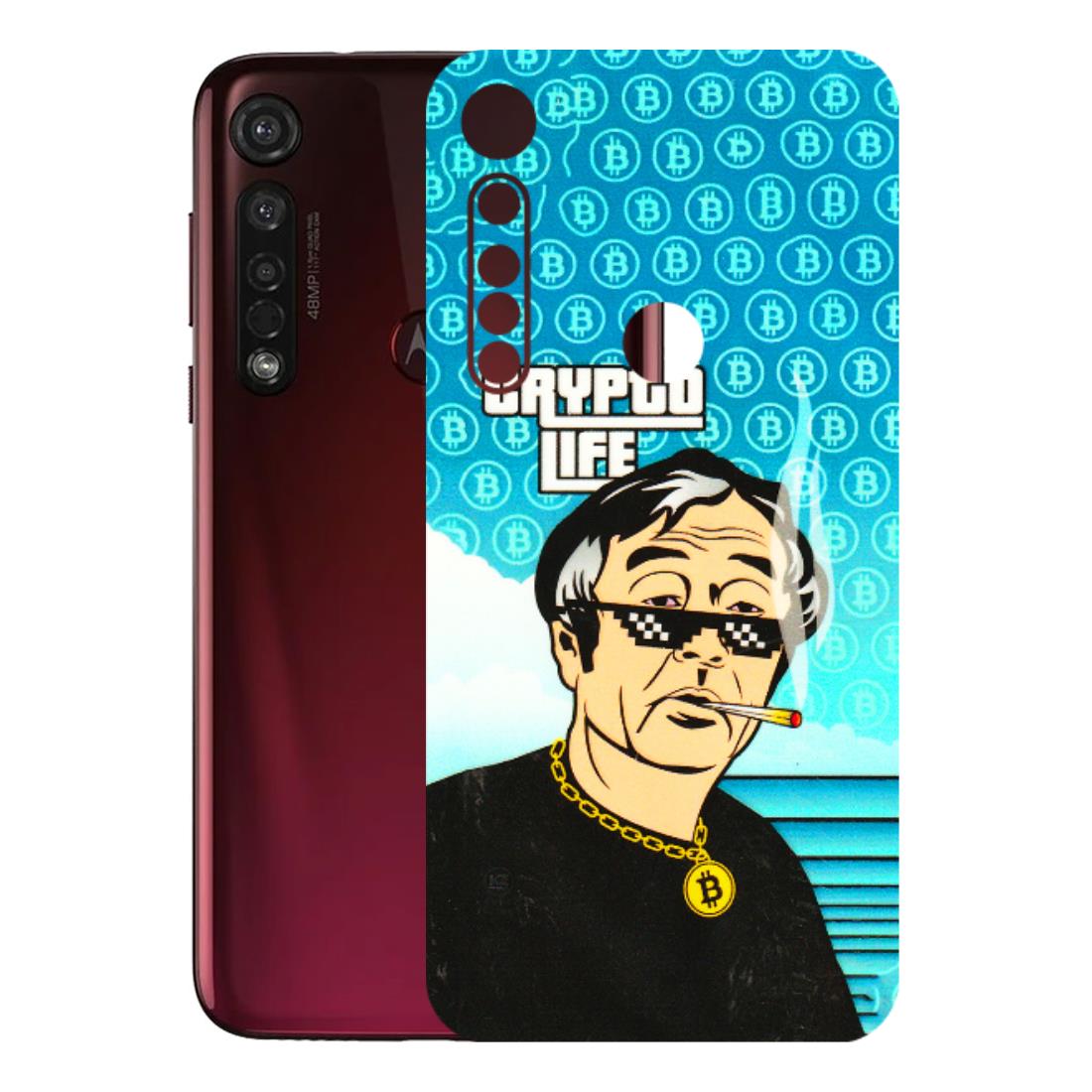 Motorola Phone Skins (All Models) - Crypto Thug Life - 3D Embossed Finish (L-179) Motorola Moto G8 Plus