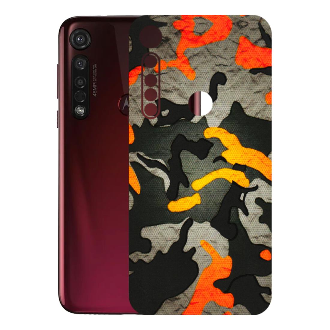 Motorola Phone Skins (All Models) - Orange Camouflage - 3D Embossed Finish (L-204) Motorola Moto G8 Plus