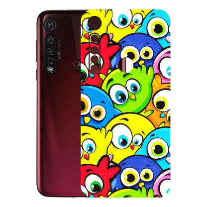 Motorola Phone Skins (All Models) - Cute Fluffy Birds - 3D Embossed Finish (L-213) Motorola Moto G8 Plus