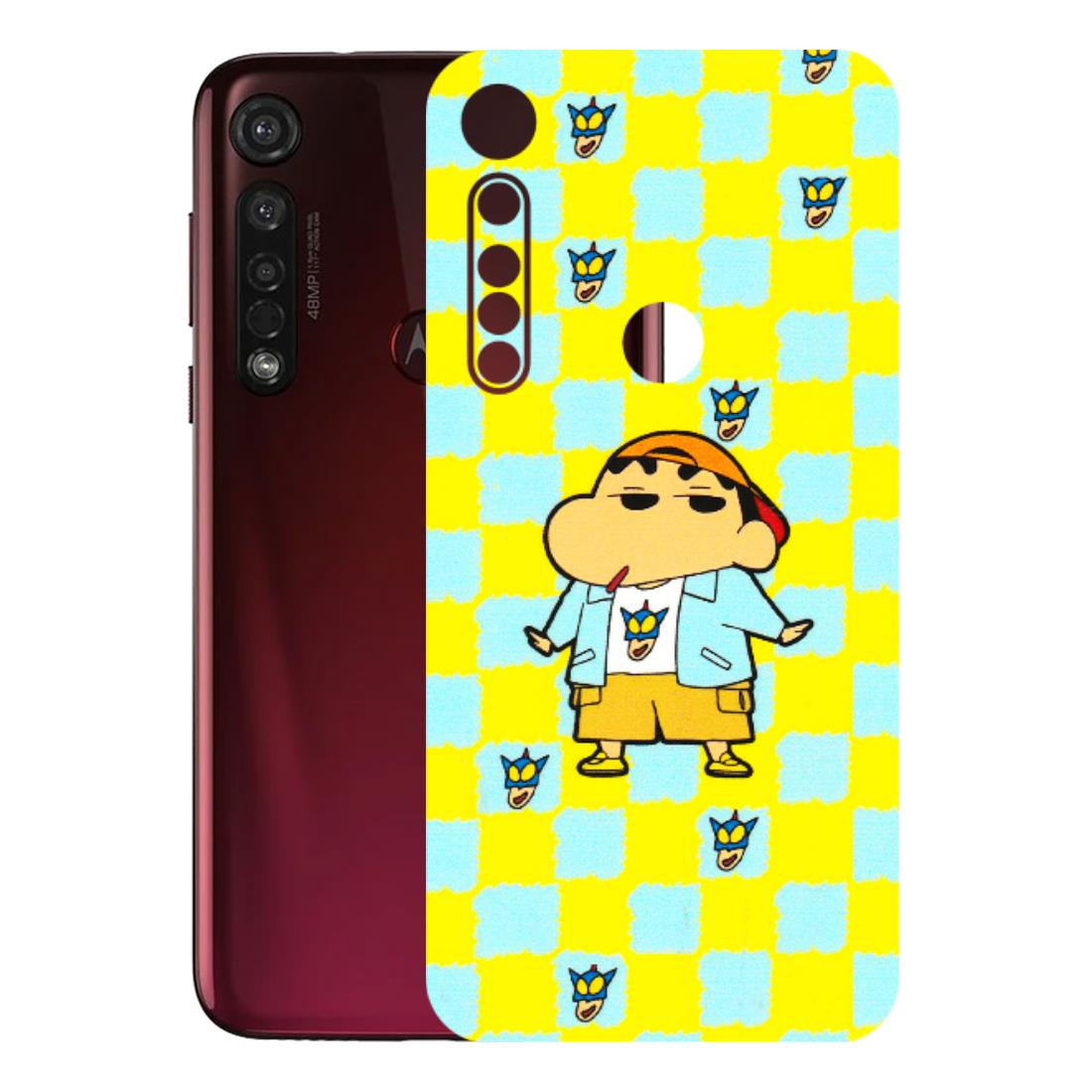 Motorola Phone Skins (All Models) - Yellow Blue Shinchan Cute - 3D Embossed Finish (L-221) Motorola Moto G8 Plus