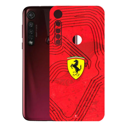 Motorola Phone Skins (All Models) - Red Ferrari Logo Stylish - 3D Embossed Finish (L-238) Motorola Moto G8 Plus