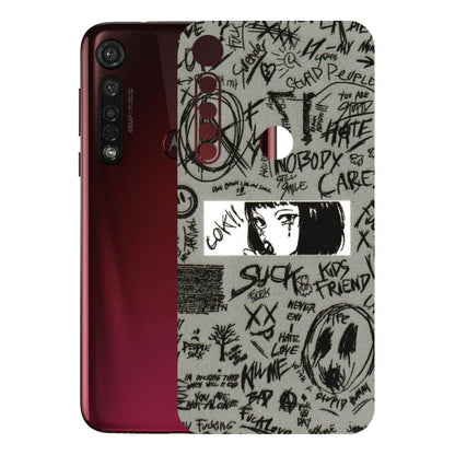Motorola Phone Skins (All Models) - Never Have Love Anime - 3D Embossed Finish (L-260) Motorola Moto G8 Plus