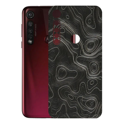 Motorola Phone Skins (All Models) - Abstract White Line Map - 3D Embossed Finish (L-269) Motorola Moto G8 Plus