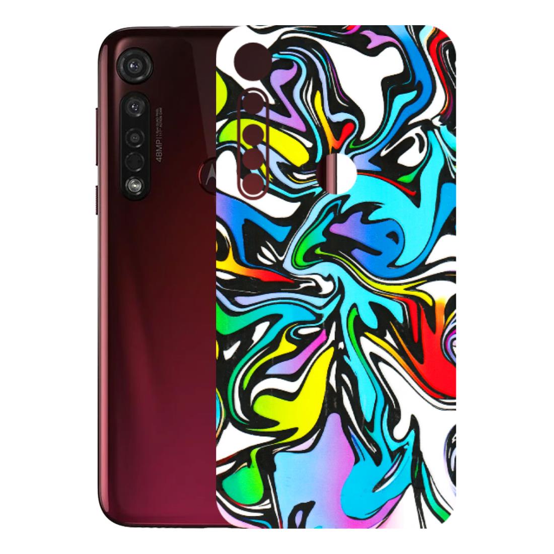 Motorola Phone Skins (All Models) - Abstract Colour Paints - 3D Embossed Finish (L-271) Motorola Moto G8 Plus