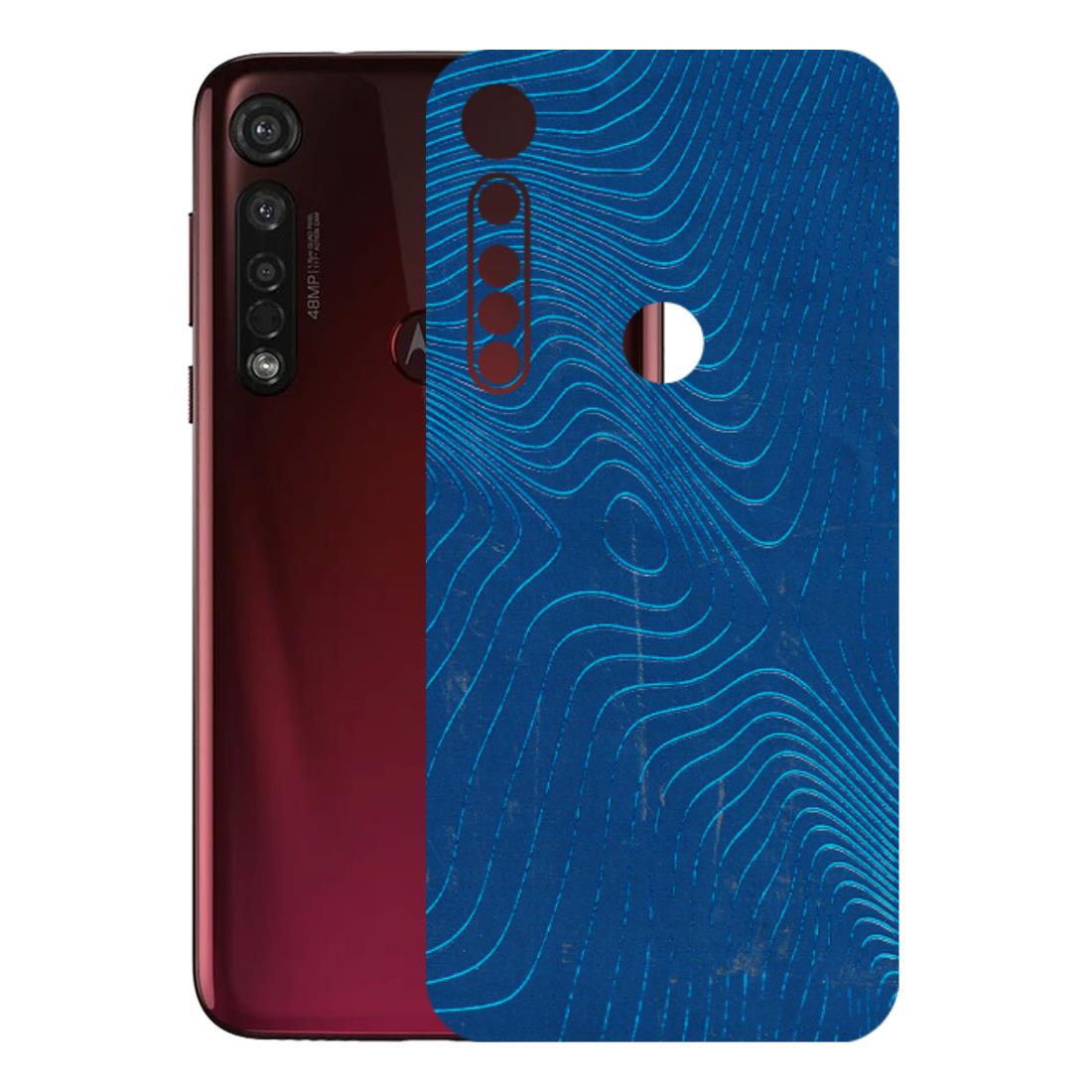 Motorola Phone Skins (All Models) - Abstract Blue Line Map - 3D Embossed Finish (L-272) Motorola Moto G8 Plus
