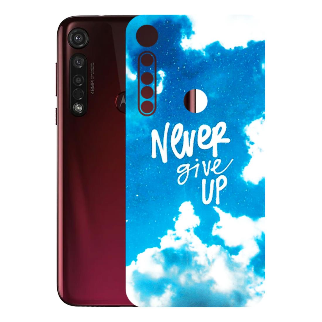 Motorola Phone Skins (All Models) - Never Give Up - 3D Embossed Finish (L-279) Motorola Moto G8 Plus