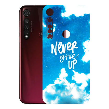 Motorola Phone Skins (All Models) - Never Give Up - 3D Embossed Finish (L-279) Motorola Moto G8 Plus