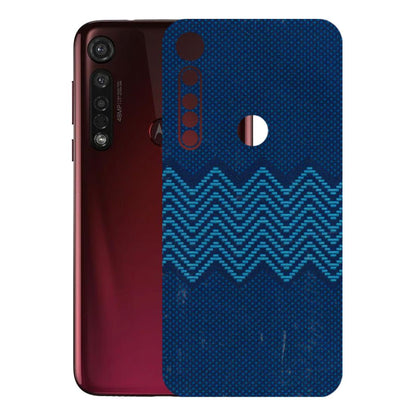 Motorola Phone Skins (All Models) - Blue Sober Waves - 3D Embossed Finish (L-306) Motorola Moto G8 Plus