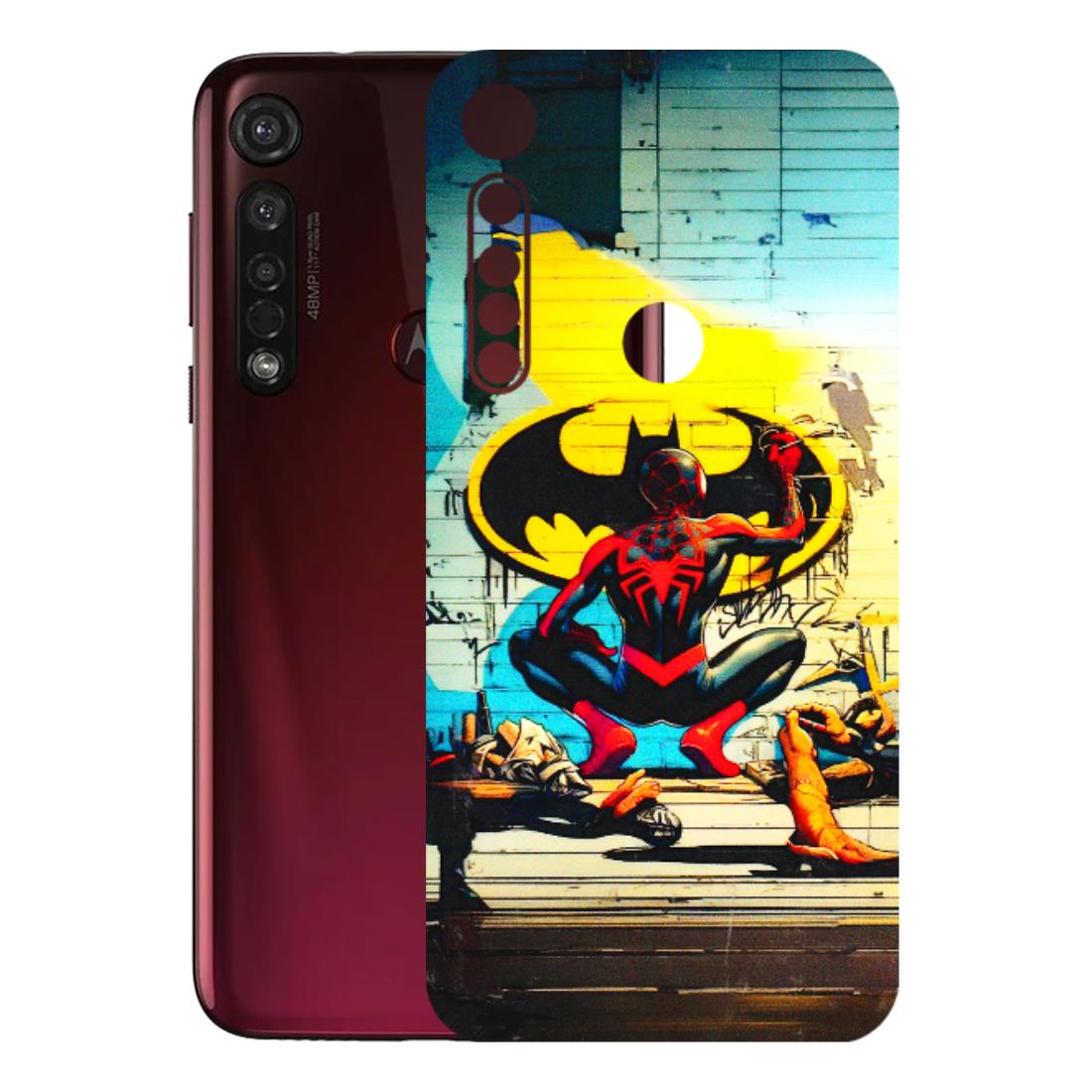 Motorola Phone Skins (All Models) - New Spiderman Bat Logo - 3D Embossed Finish (L-309) Motorola Moto G8 Plus