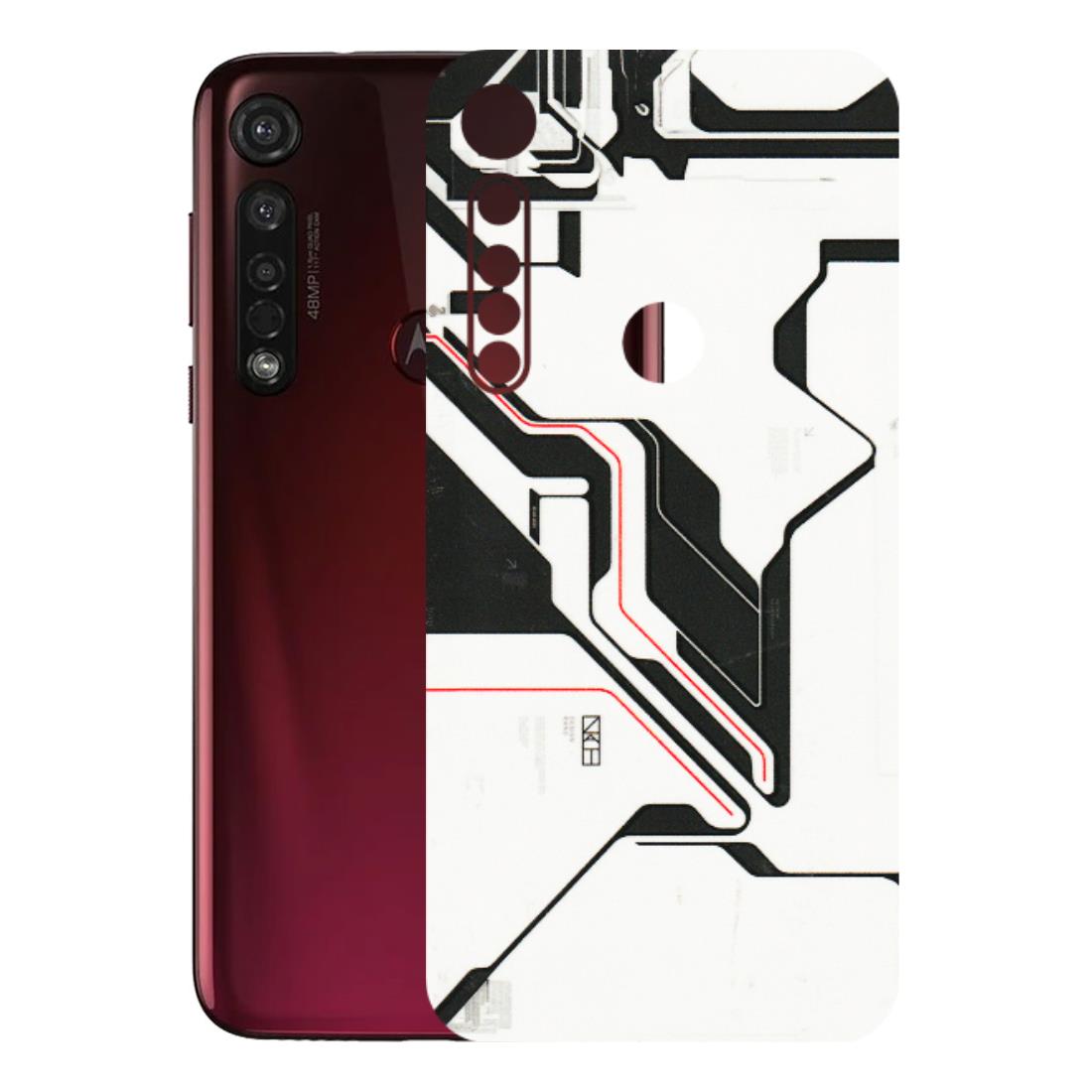 Motorola Phone Skins (All Models) - White Techy Logo - 3D Embossed Finish (L-312) Motorola Moto G8 Plus