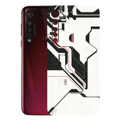 Motorola Phone Skins (All Models) - White Techy Logo - 3D Embossed Finish (L-312) Motorola Moto G8 Plus