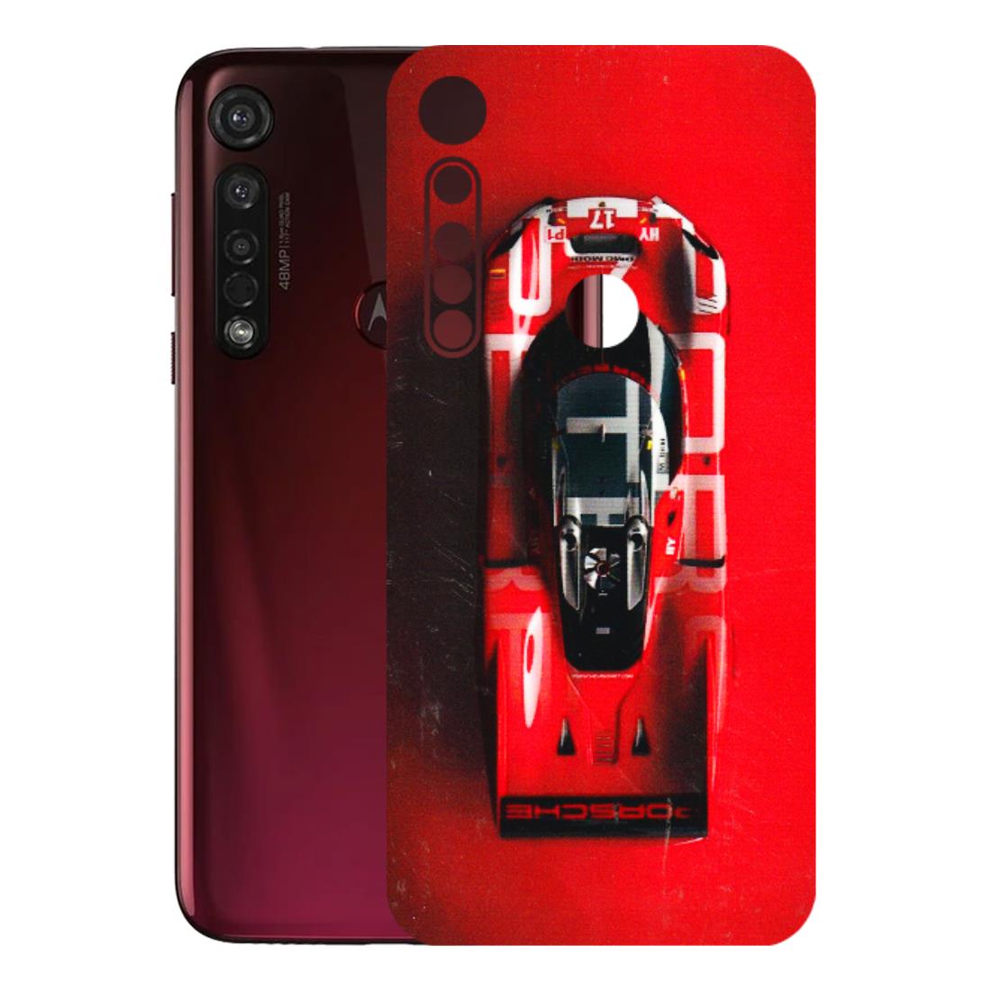 Motorola Phone Skins (All Models) - Red Porsche Car Logo - 3D Embossed Finish (L-315) Motorola Moto G8 Plus