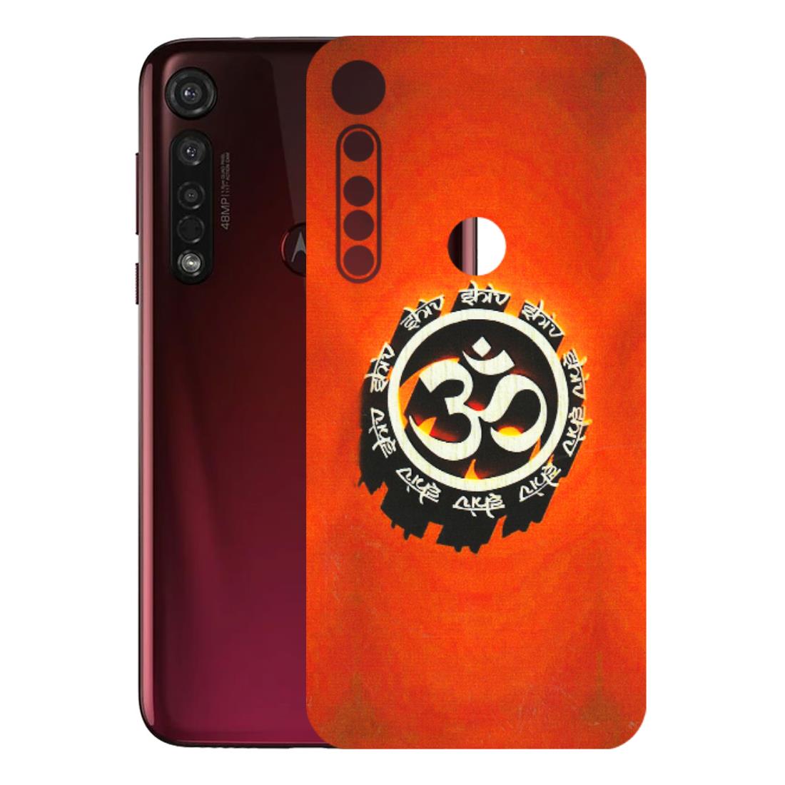 Motorola Phone Skins (All Models) - Aum Shiv Orange - 3D Embossed Finish (L-32) Motorola Moto G8 Plus