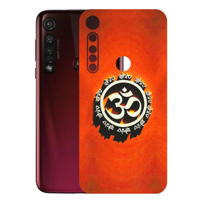 Motorola Phone Skins (All Models) - Aum Shiv Orange - 3D Embossed Finish (L-32) Motorola Moto G8 Plus