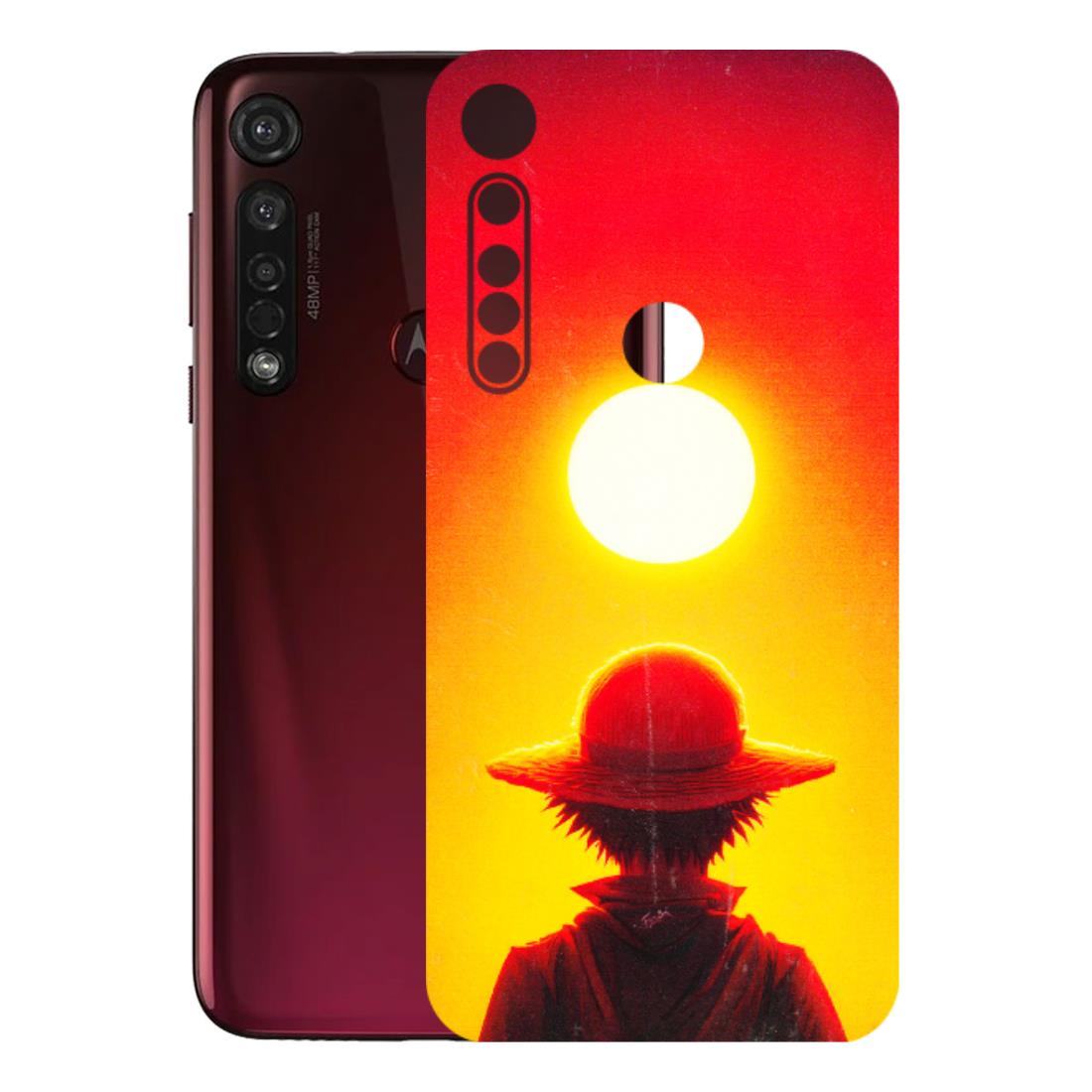 Motorola Phone Skins (All Models) - Cool Sunset With Monkey D.Luffy Anime - 3D Embossed Finish (L-329) Motorola Moto G8 Plus