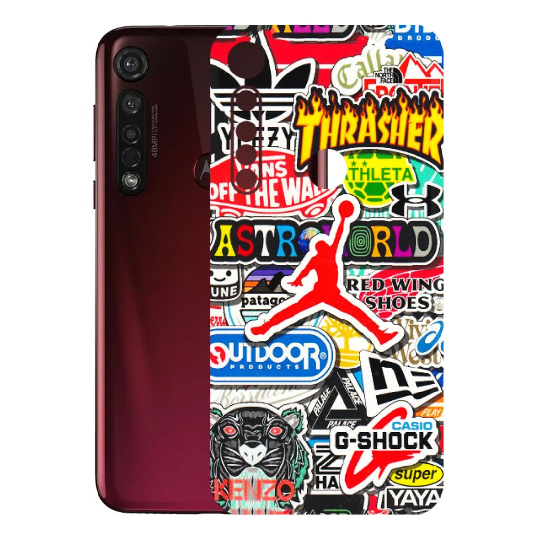 Motorola Phone Skins (All Models) - Multi Brands Sticker Graffiti - 3D Embossed Finish (L-37) Motorola Moto G8 Plus