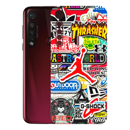 Motorola Phone Skins (All Models) - Multi Brands Sticker Graffiti - 3D Embossed Finish (L-37) Motorola Moto G8 Plus