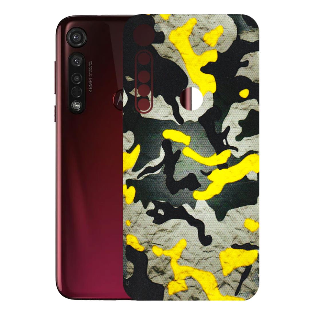 Motorola Phone Skins (All Models) - Yellow Camouflage - 3D Embossed Finish (L-61) Motorola Moto G8 Plus