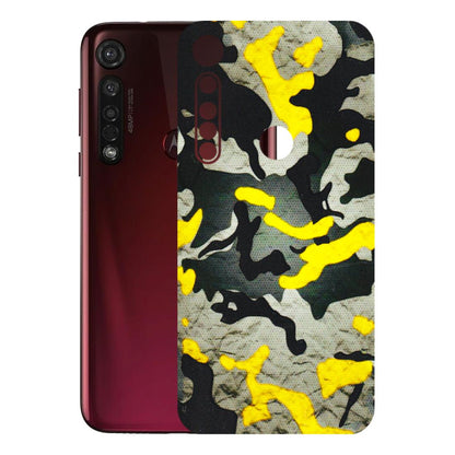 Motorola Phone Skins (All Models) - Yellow Camouflage - 3D Embossed Finish (L-61) Motorola Moto G8 Plus