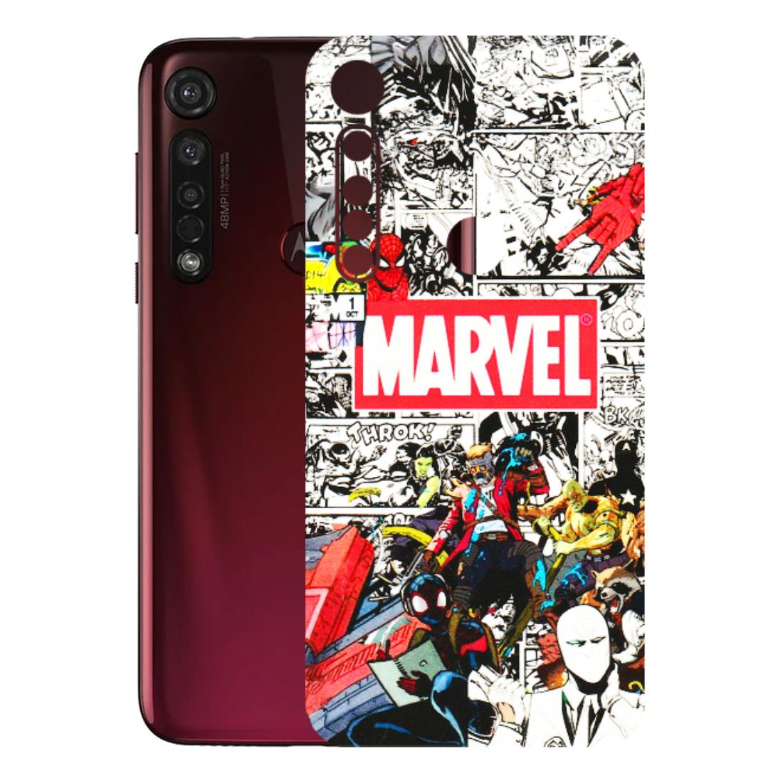 Motorola Phone Skins (All Models) - Marvel Colorful Comic - 3D Embossed Finish (L-64) Motorola Moto G8 Plus