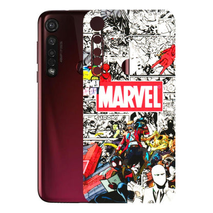 Motorola Phone Skins (All Models) - Marvel Colorful Comic - 3D Embossed Finish (L-64) Motorola Moto G8 Plus