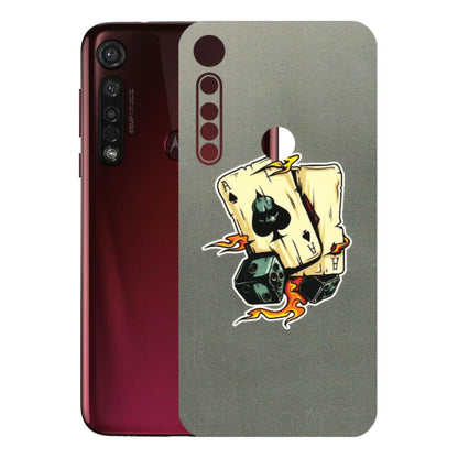 Motorola Phone Skins (All Models) - Grey Cards Of Ace - 3D Embossed Finish (L-77) Motorola Moto G8 Plus