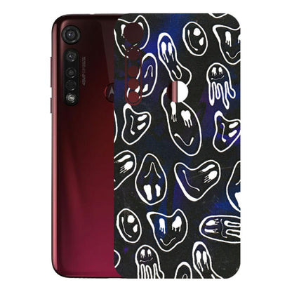 Motorola Phone Skins (All Models) - Distorted Smileys - 3D Embossed Finish (L-92) Motorola Moto G8 Plus