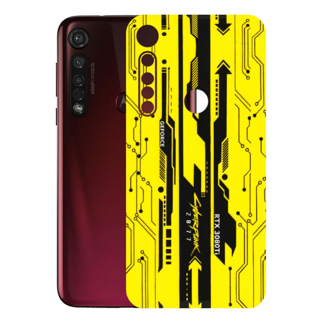 Motorola Phone Skins (All Models) - Yellow Cyberpunk - 3D Embossed Finish (L-93) Motorola Moto G8 Plus