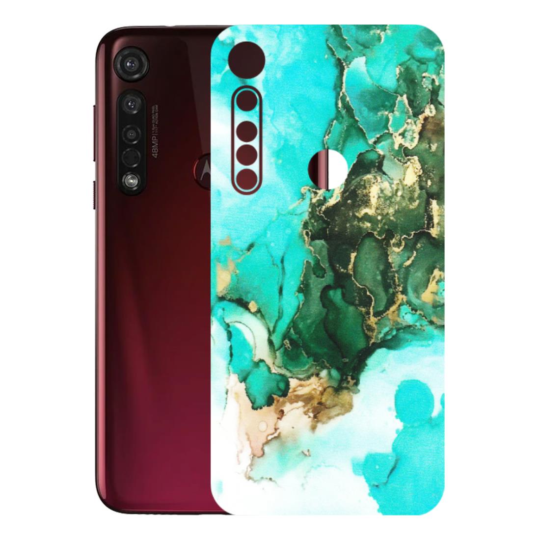 Motorola Phone Skins (All Models) - The Blue Gold Marble - Matte Finish (M-124) Motorola Moto G8 Plus