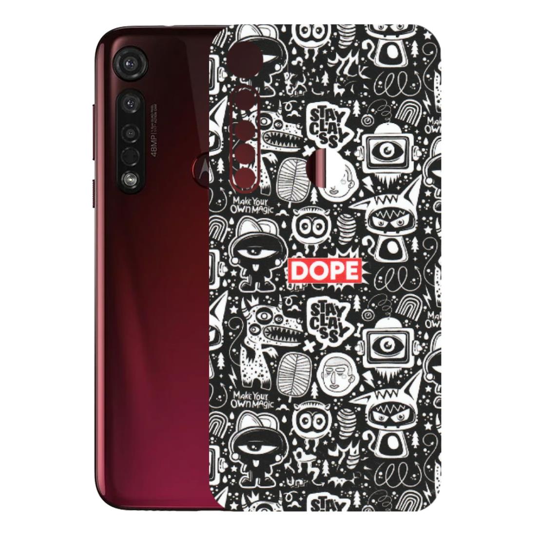 Motorola Phone Skins (All Models) - Dope Stay Classy Black Doodles - Matte Finish (M-126) Motorola Moto G8 Plus