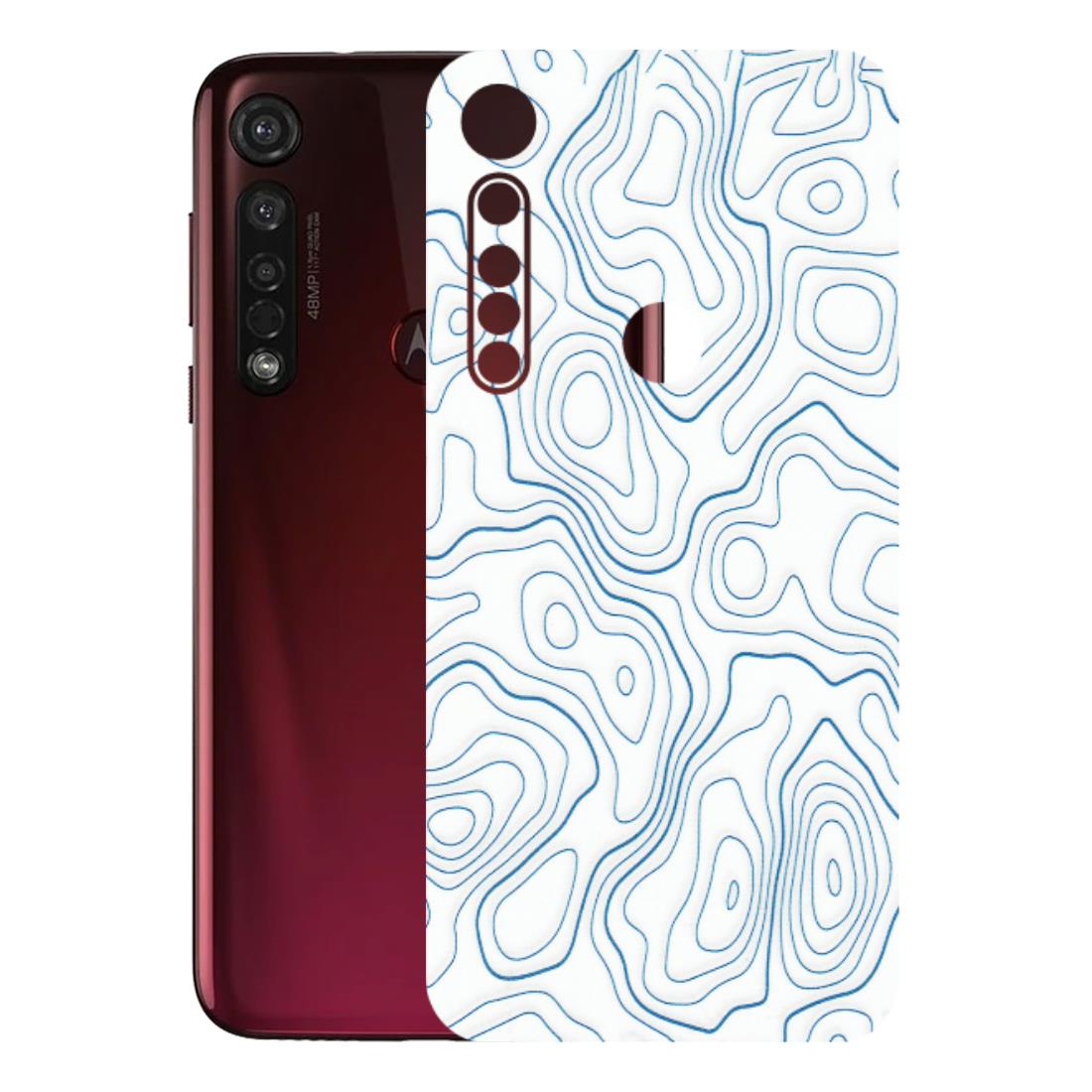 Motorola Phone Skins (All Models) - Blue And White Swirls - Matte Finish (M-139) Motorola Moto G8 Plus