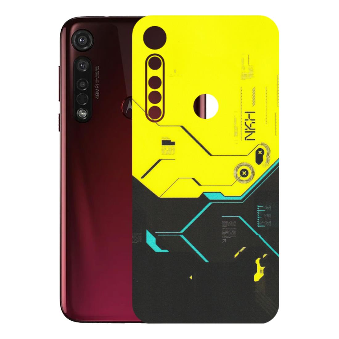 Motorola Phone Skins (All Models) - Black Yellow Technica - Matte Finish (M-53) Motorola Moto G8 Plus