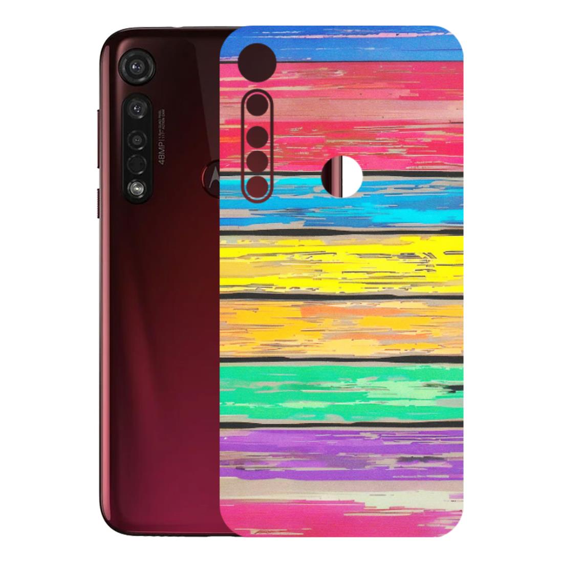 Motorola Phone Skins (All Models) - Multi Colour Wooden Wall - Matte Finish (M-96) Motorola Moto G8 Plus