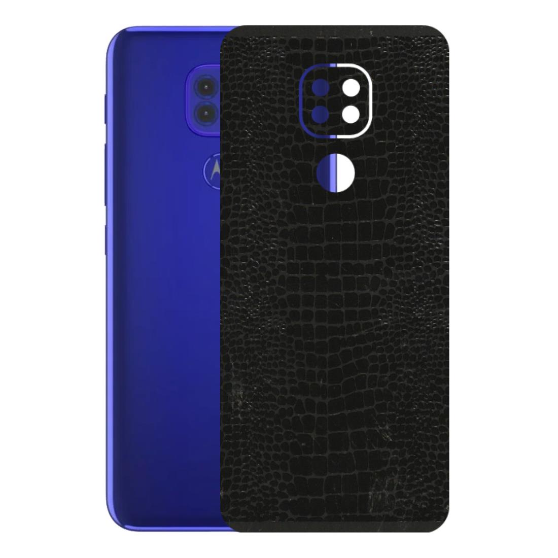 Motorola Phone Skins (All Models) - Snake Leather Black - 3D Embossed Finish (L-107) Motorola Moto G9