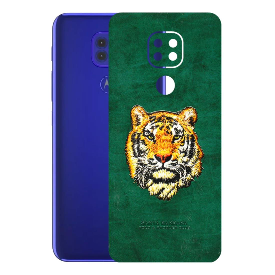Motorola Phone Skins (All Models) - Leather Feel Tiger - 3D Embossed Finish (L-111) Motorola Moto G9