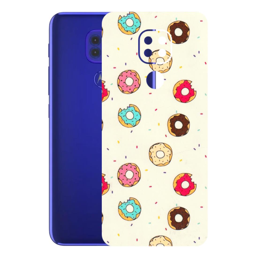 Motorola Phone Skins (All Models) - Mini Donuts Doodle Art - 3D Embossed Finish (L-122) Motorola Moto G9