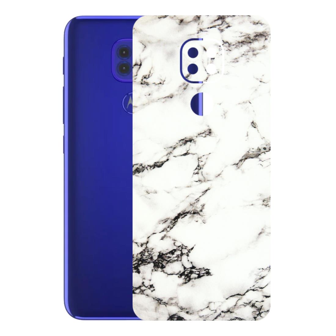 Motorola Phone Skins (All Models) - Black and White Marble Texture - 3D Embossed Finish (L-124) Motorola Moto G9