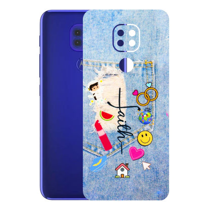 Motorola Phone Skins (All Models) - Denim Jeans Pocket - 3D Embossed Finish (L-134) Motorola Moto G9