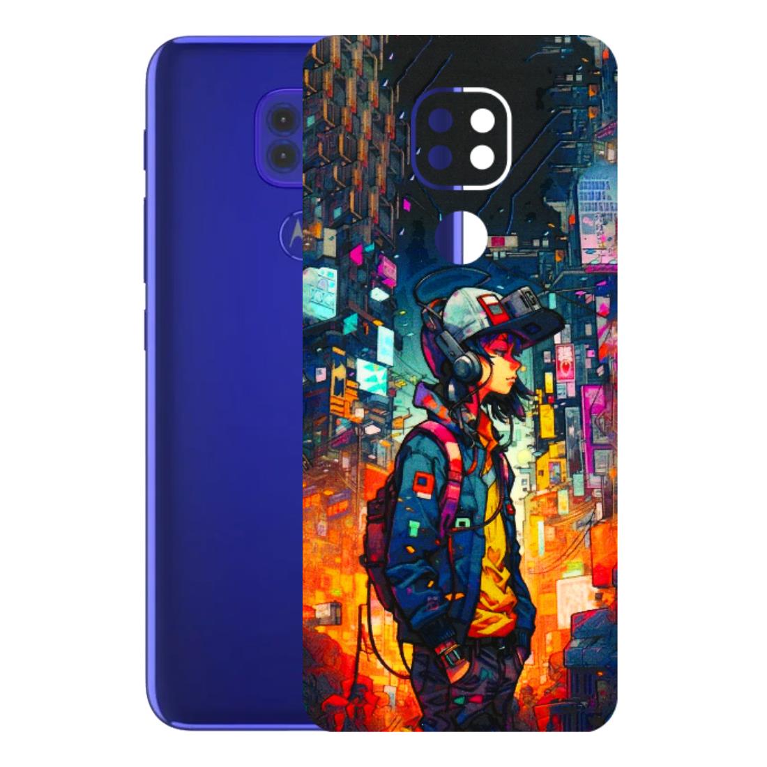 Motorola Phone Skins (All Models) - Street Anime Guy - 3D Embossed Finish (L-158) Motorola Moto G9