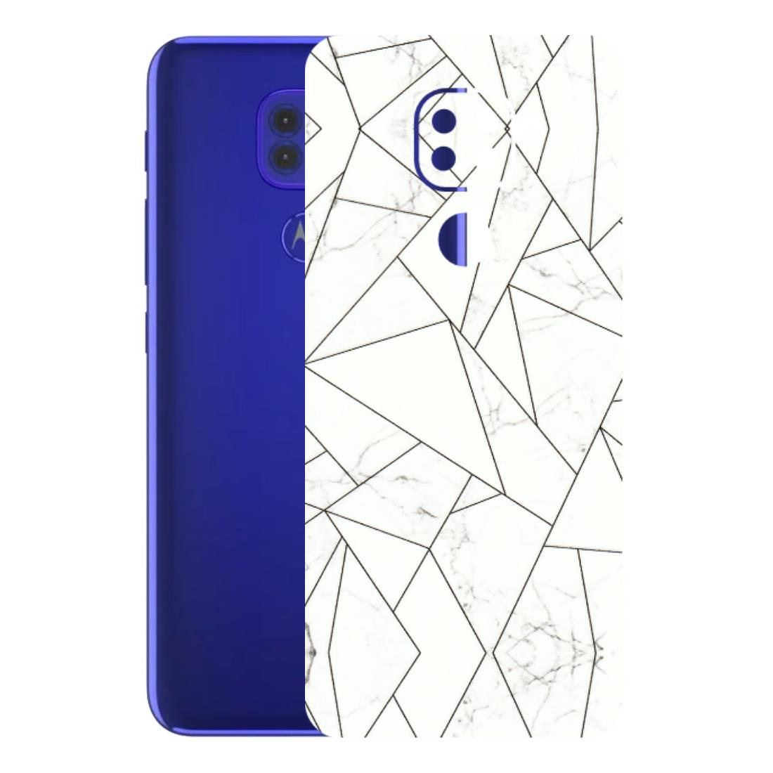 Motorola Phone Skins (All Models) - Luxury White Marble Effect - 3D Embossed Finish (L-168) Motorola Moto G9