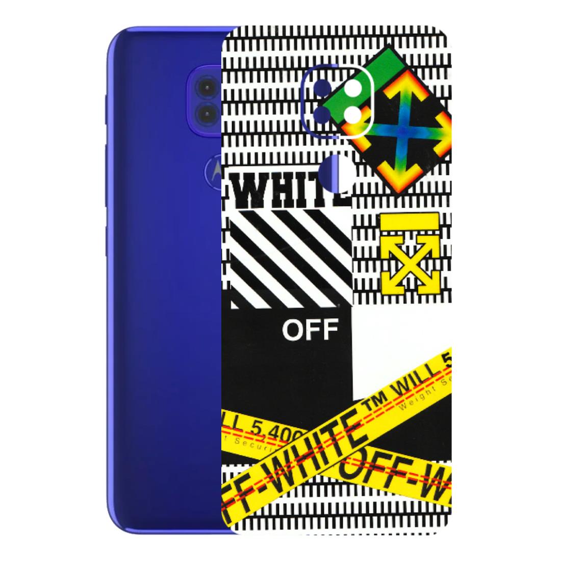 Motorola Phone Skins (All Models) - White Off Abstract - 3D Embossed Finish (L-172) Motorola Moto G9